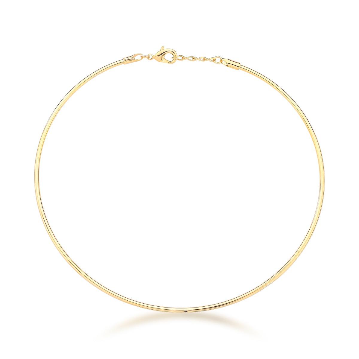 Colar Choker Aro fino no banho de ouro, mais 6cm de extensor.