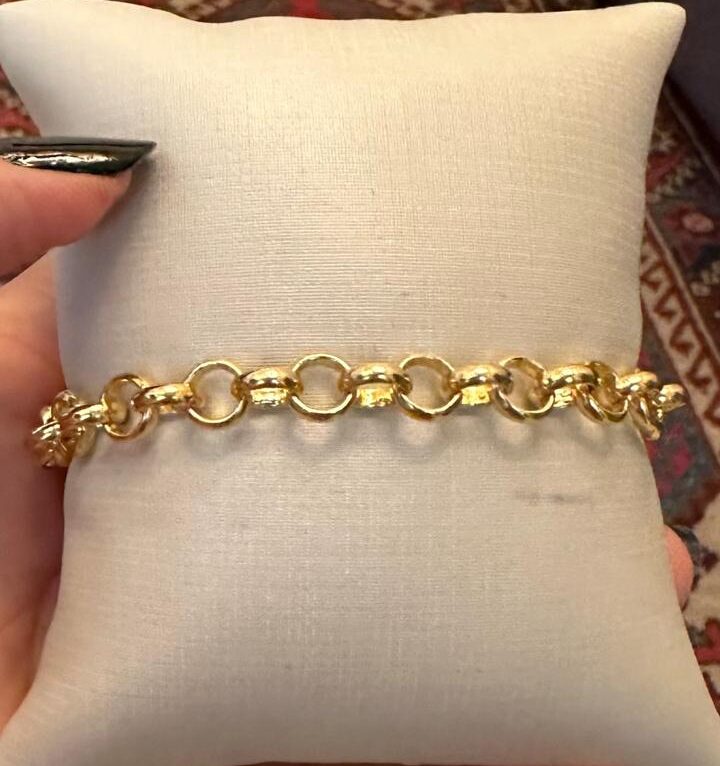 Pulseira com elo português, com 17cm