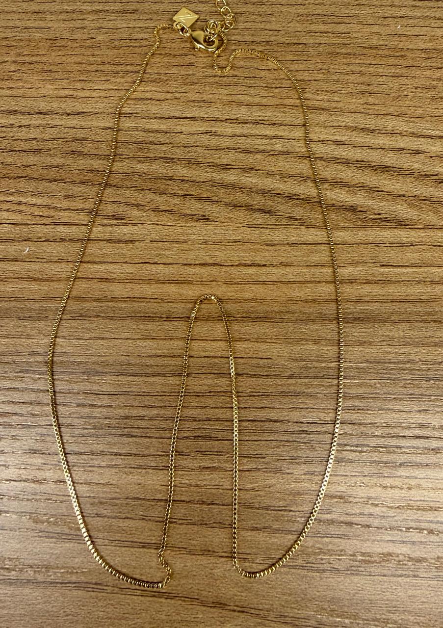 Colar corrente Veneziana fina, avulsa ,sem pingente. 45cm mais 5cm de extensor.