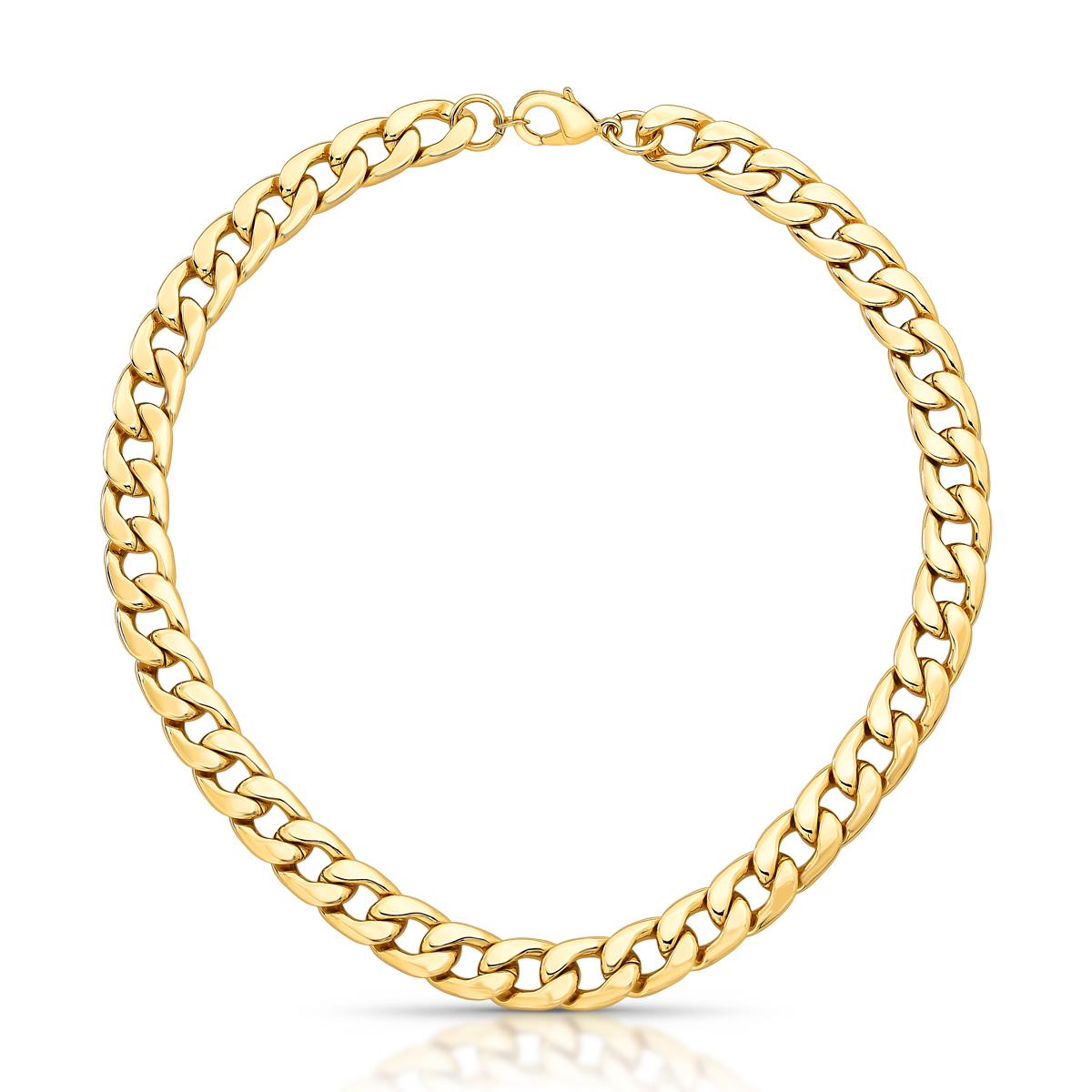 Colar choker correntaria, elos mais fechados. 35cm mais 5cm de extensor.