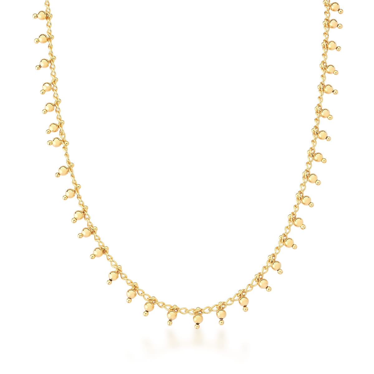 Colar choker todo de bolinhas penduradas. 30cm mais 10cm de extensor.