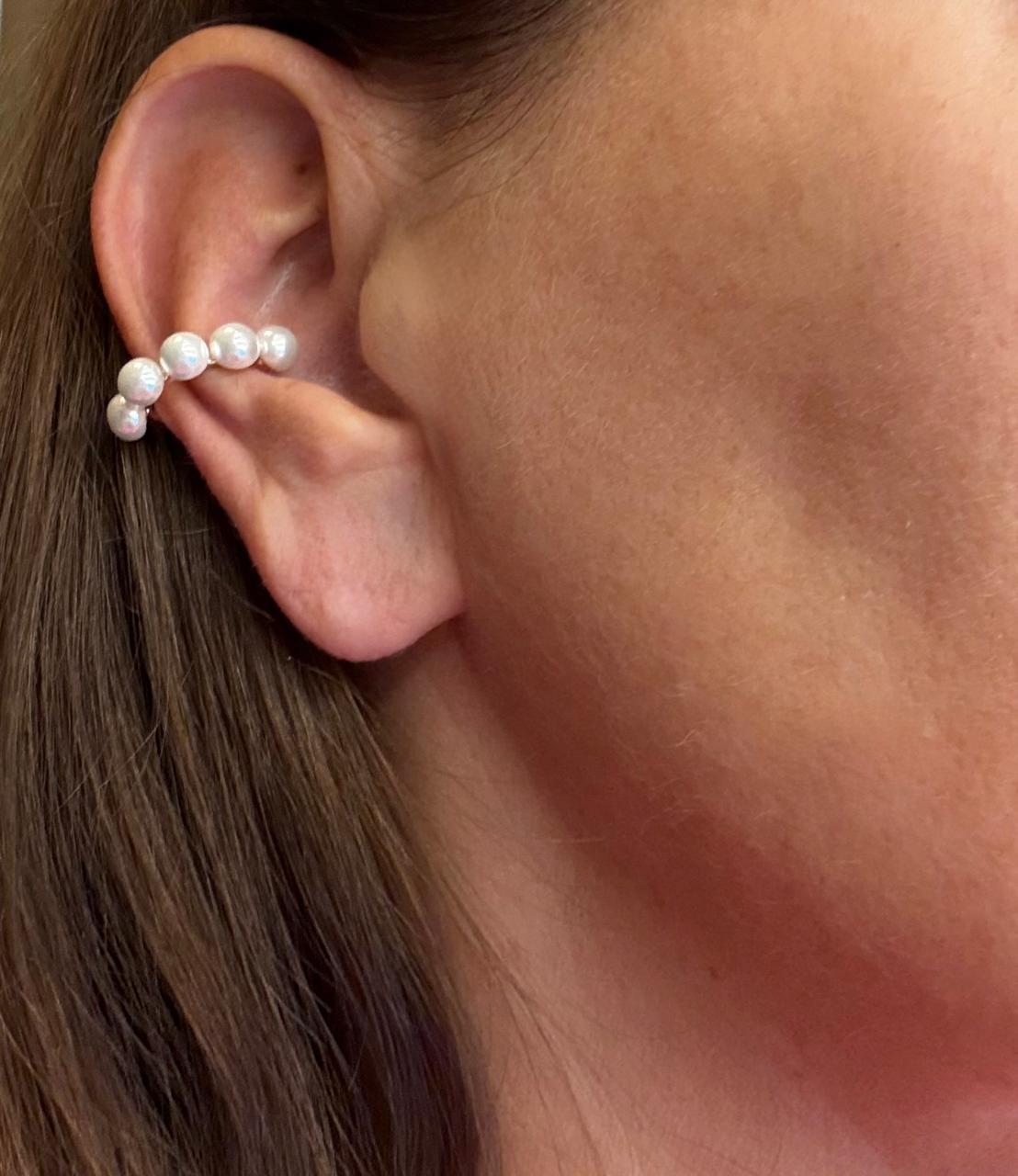 Piercing fake encaixe unitário com pérolas Shell.